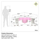 Mod Corner Gaming Desk with LED Light Kit, White - White