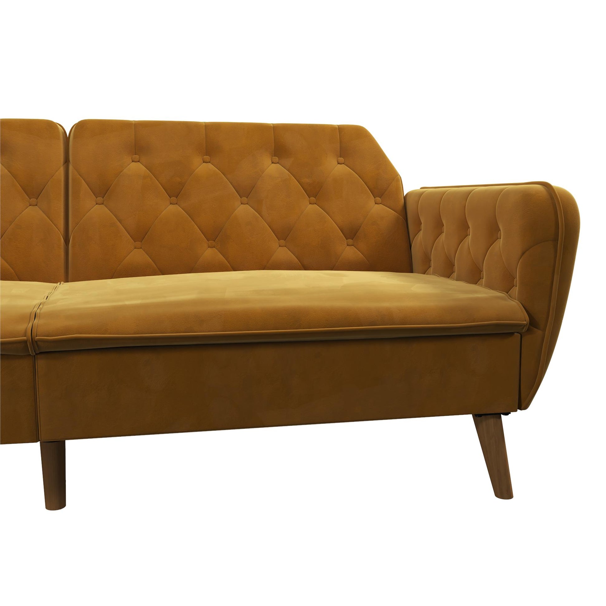 Tallulah Memory Foam Futon - Mustard