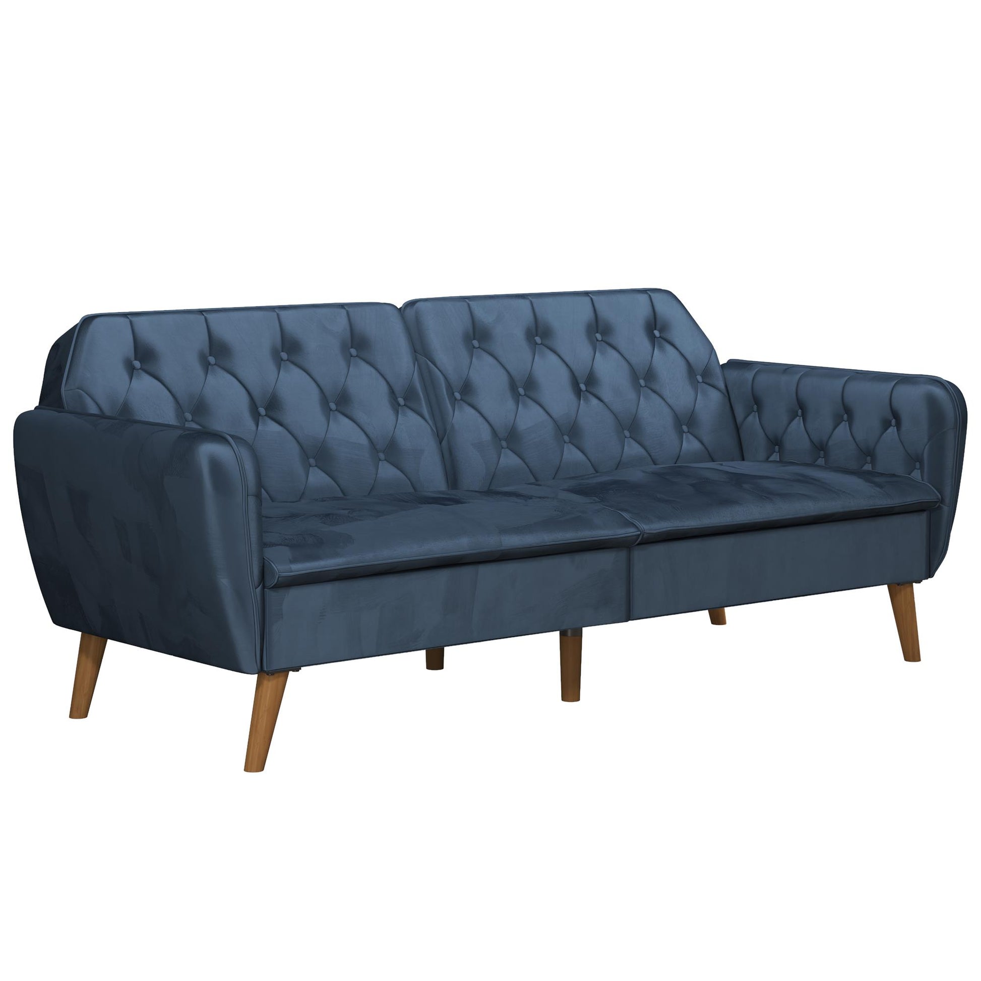 Tallulah Memory Foam Futon - Blue Velvet