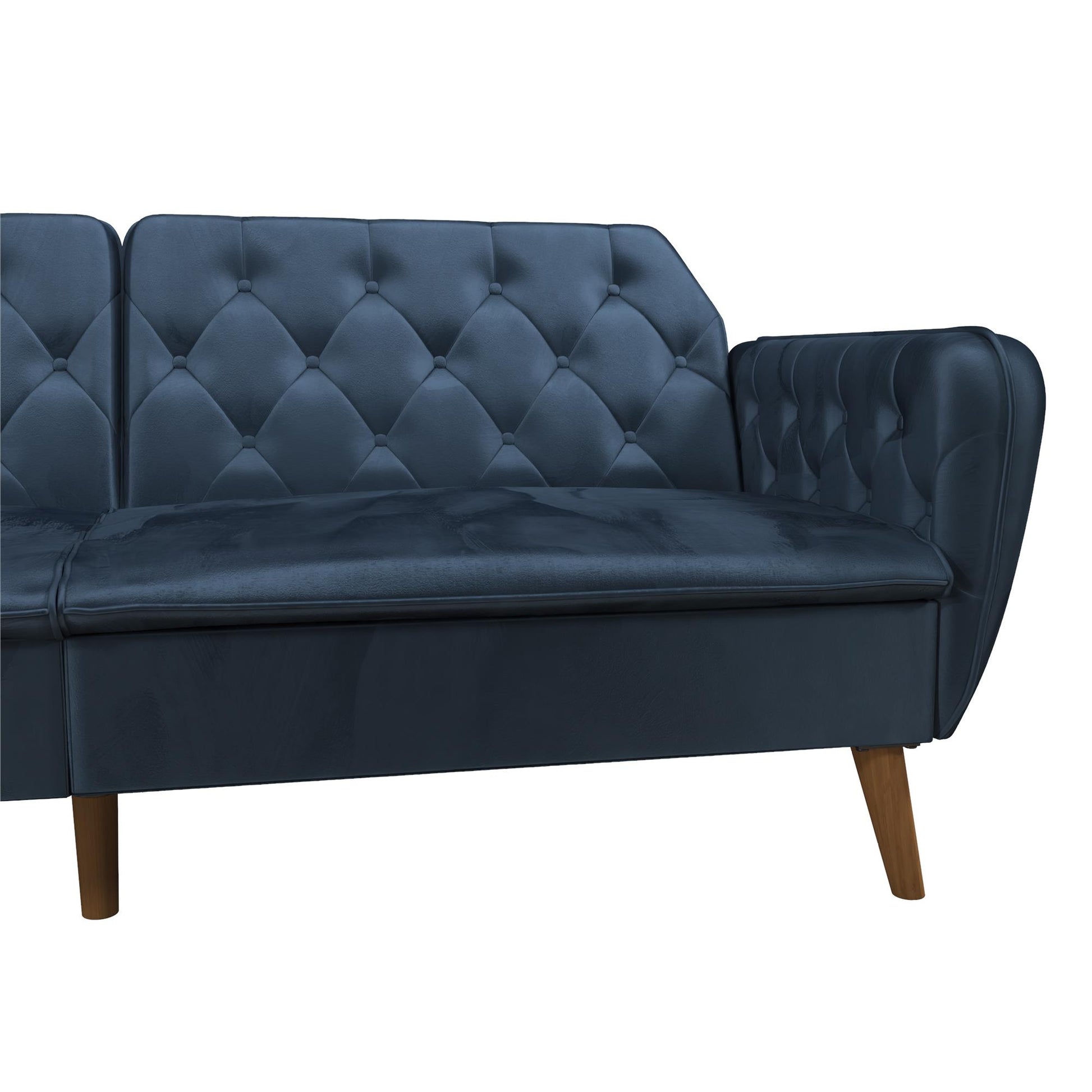 Tallulah Memory Foam Futon - Blue Velvet