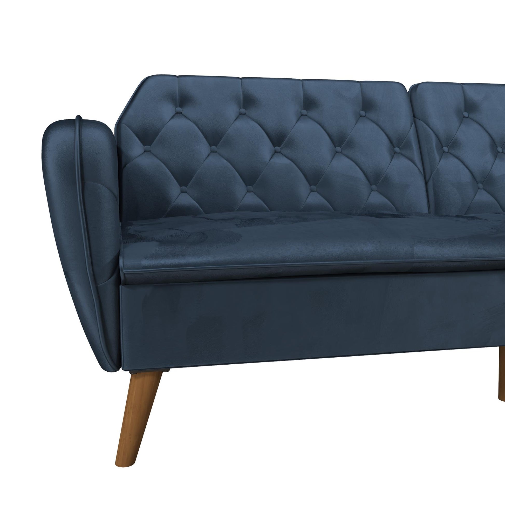 Tallulah Memory Foam Futon - Blue Velvet