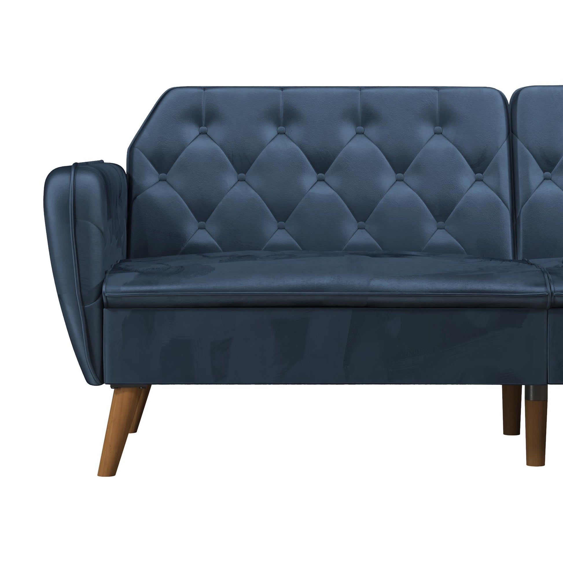 Tallulah Memory Foam Futon - Blue Velvet