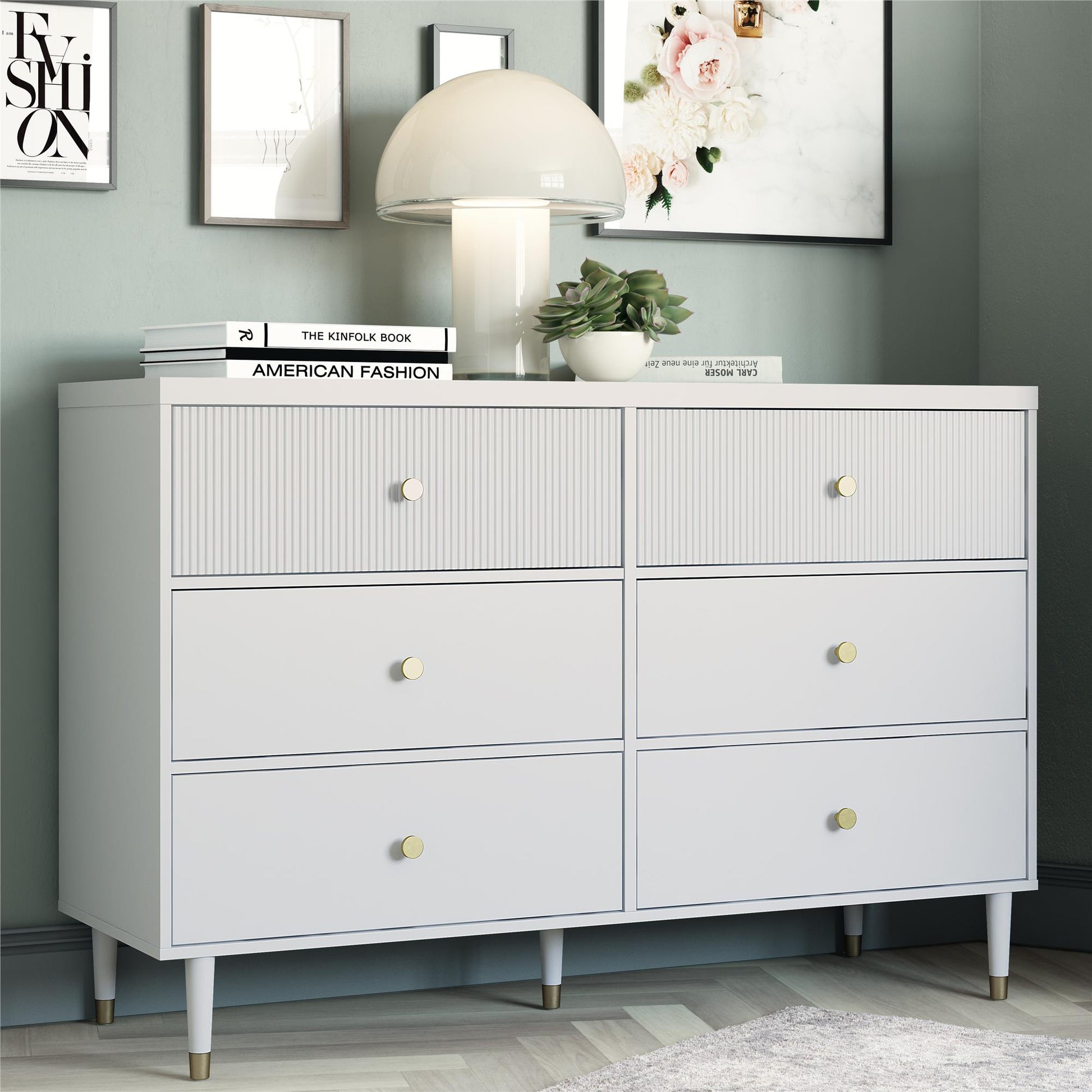 Elizabeth 6 Drawer Dresser, Dove Gray - Dove Gray