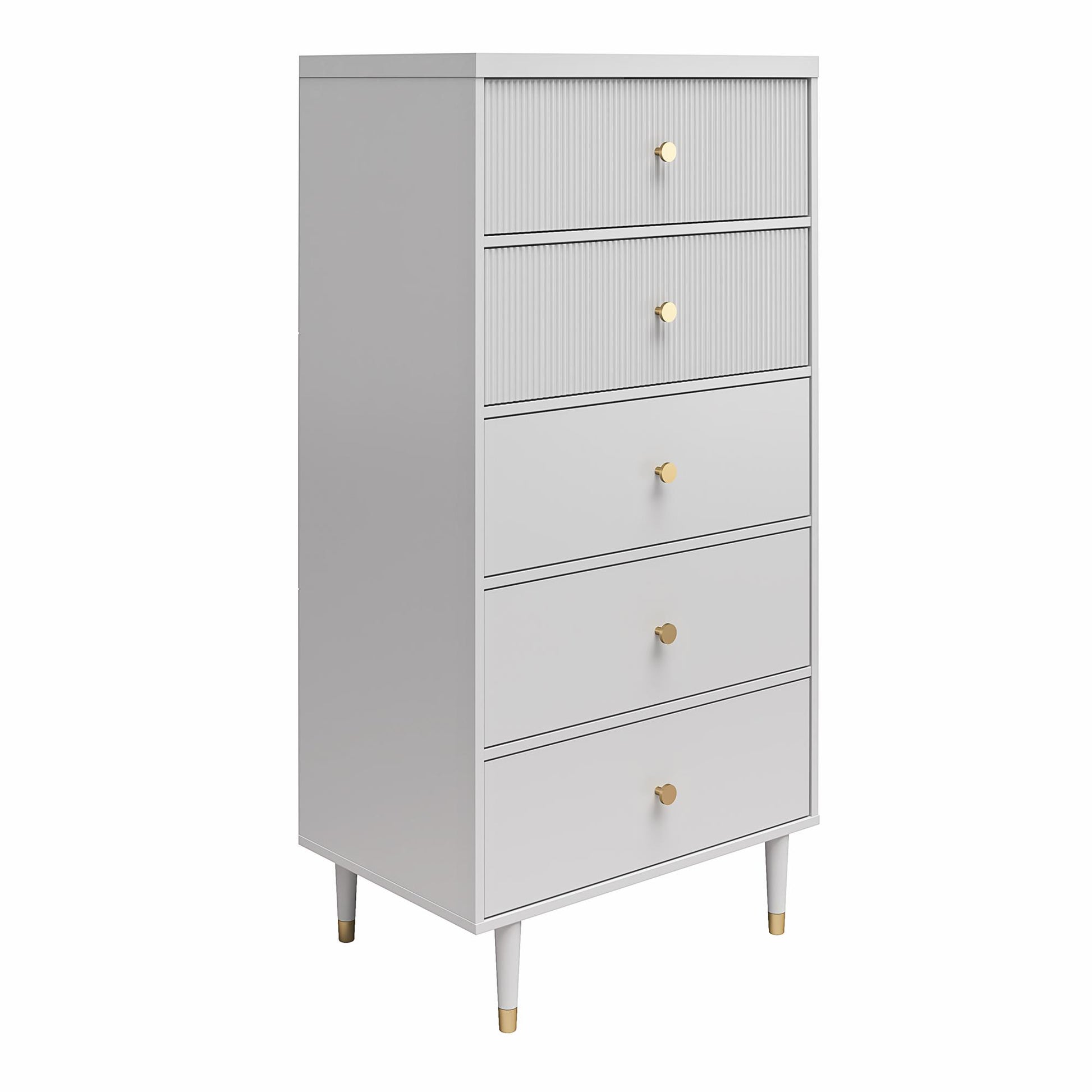 Elizabeth 5 Drawer Dresser, Dove Gray - Dove Gray