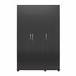 Basin 3  Door Wardrobe with Clothing Rod & Adjustable Shelving - Black