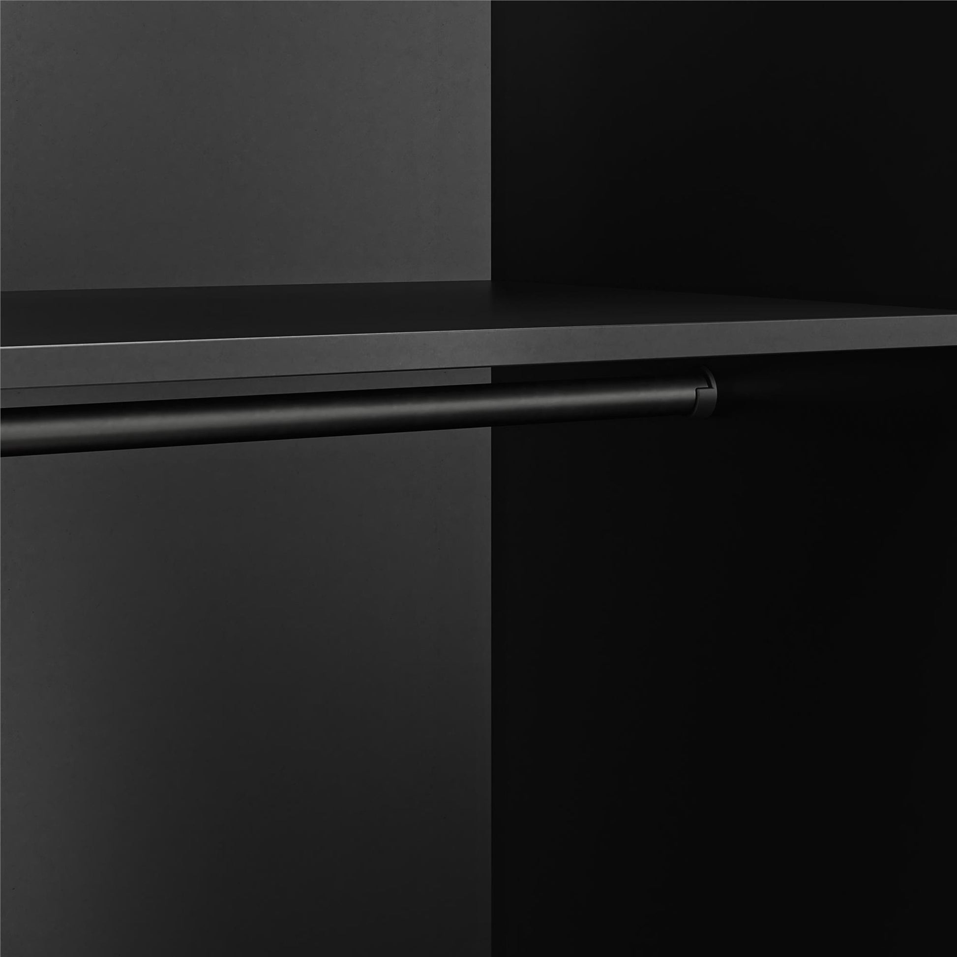 Basin 3  Door Wardrobe with Clothing Rod & Adjustable Shelving - Black
