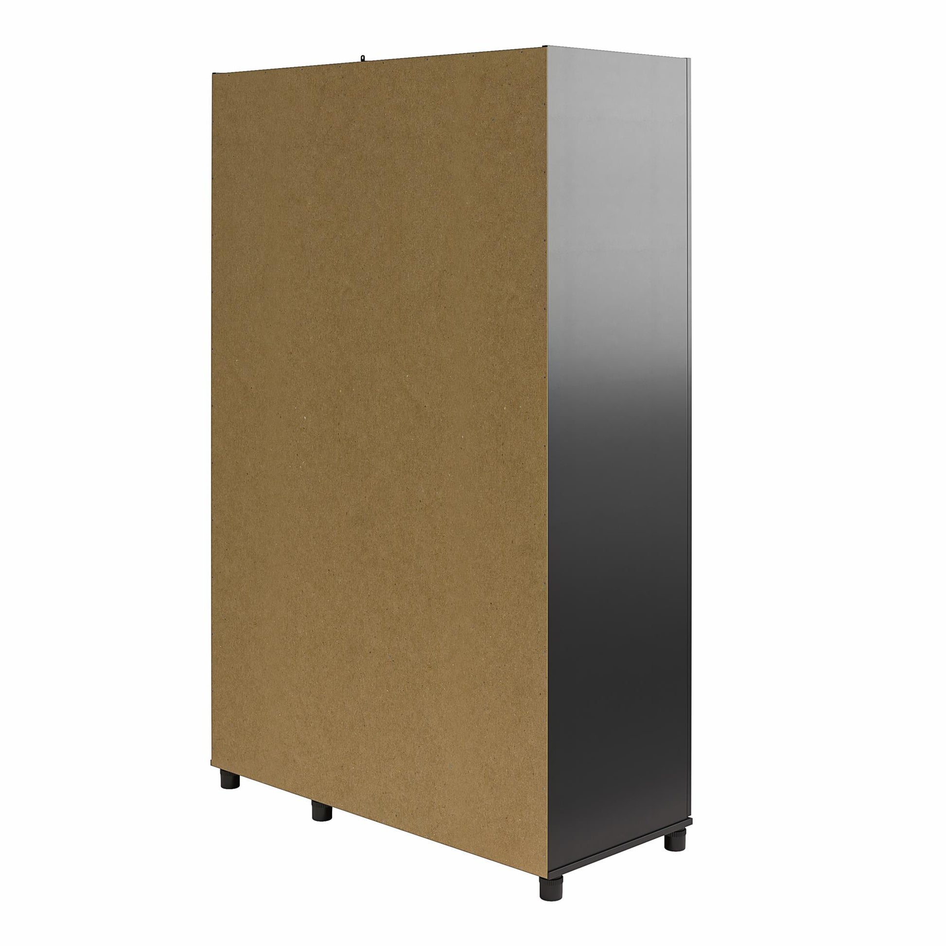 Basin 3  Door Wardrobe with Clothing Rod & Adjustable Shelving - Black