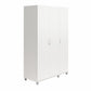 Basin 3 Door Wardrobe with Clothing Rod & Adjustable Shelving - White