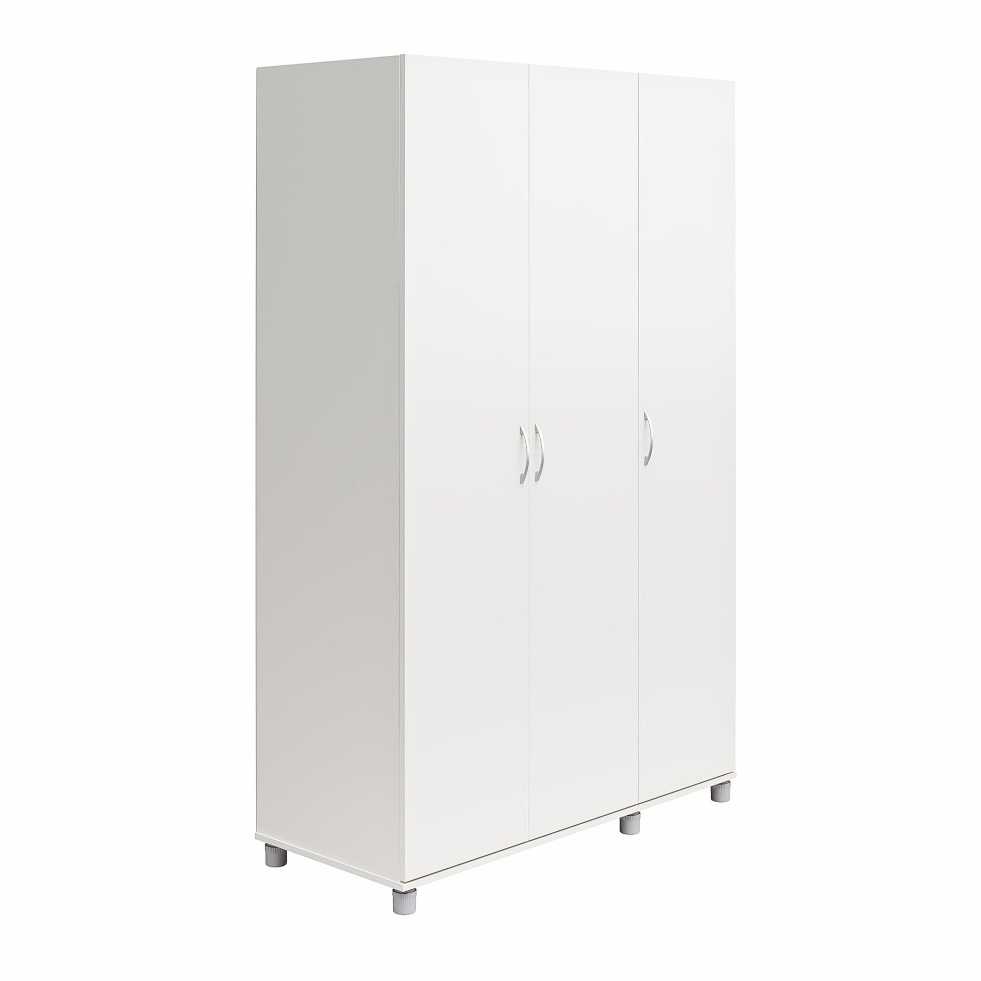 Basin 3 Door Wardrobe with Clothing Rod & Adjustable Shelving - White