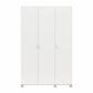 Basin 3 Door Wardrobe with Clothing Rod & Adjustable Shelving - White