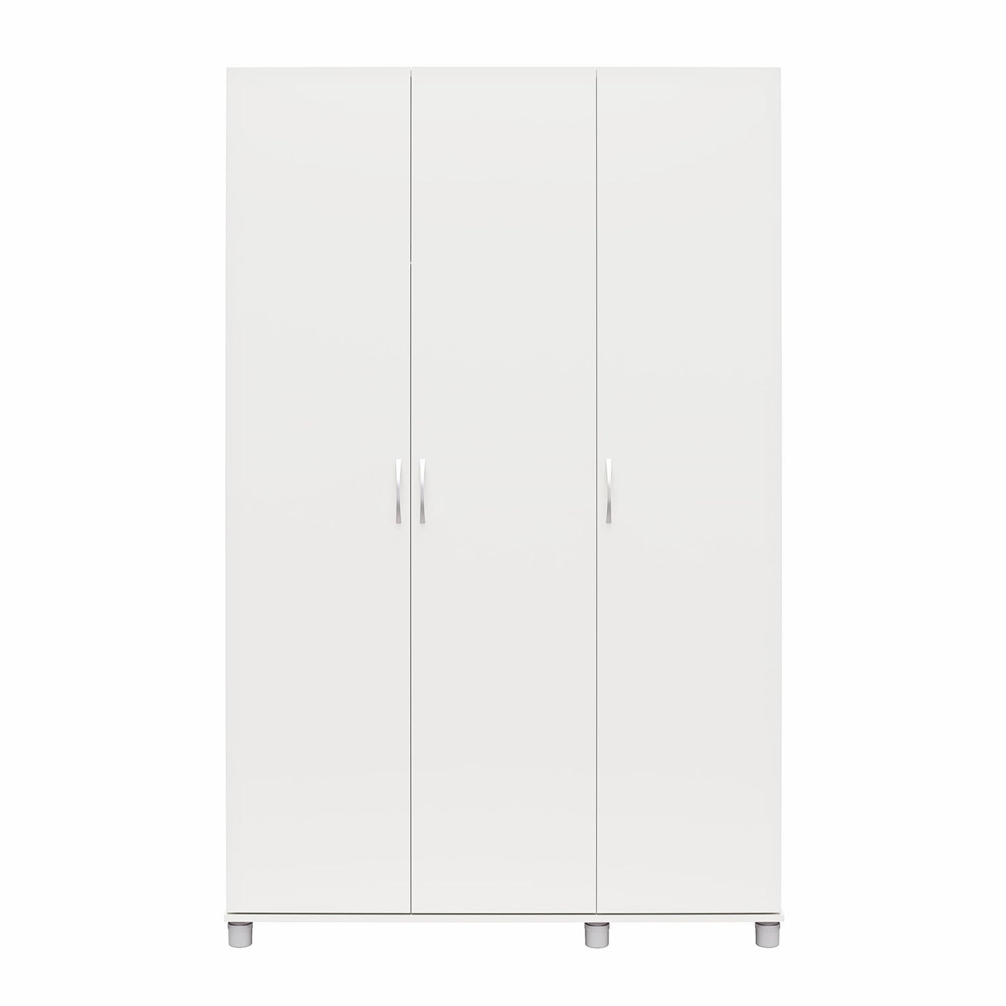 Basin 3 Door Wardrobe with Clothing Rod & Adjustable Shelving - White