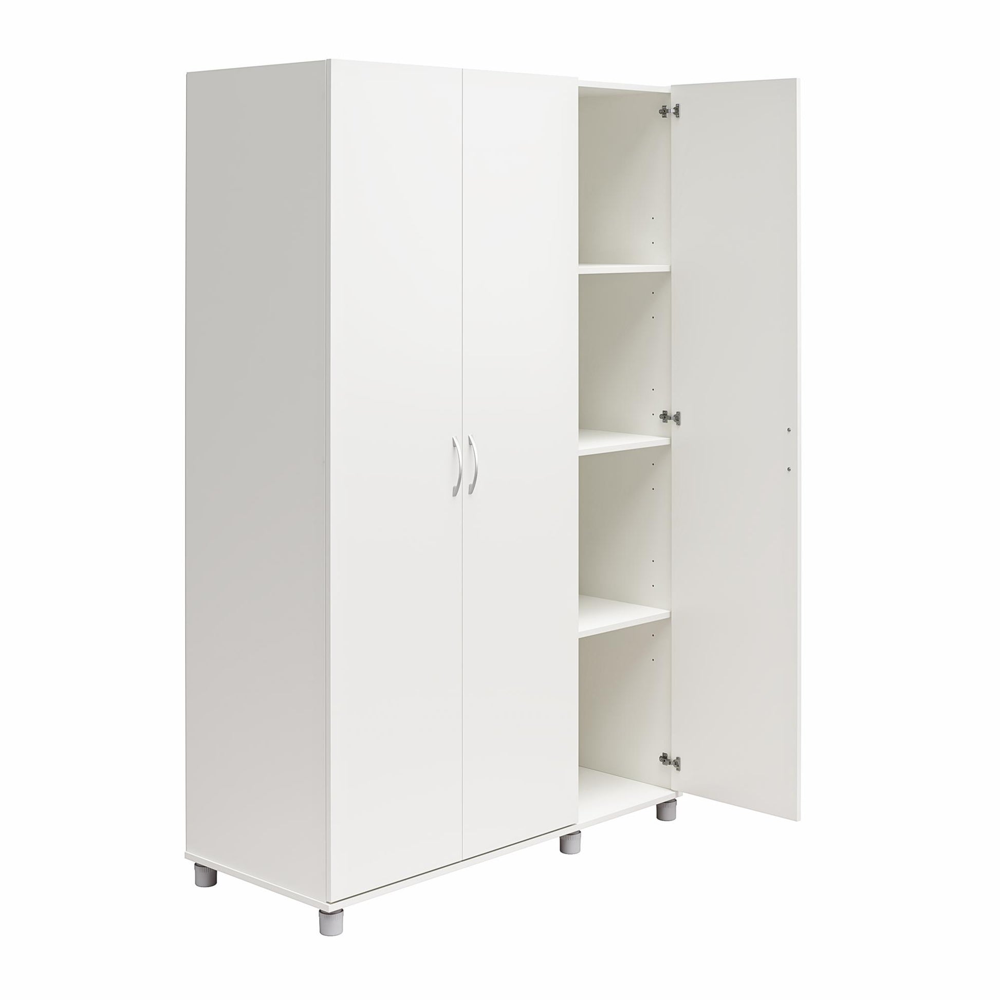Basin 3 Door Wardrobe with Clothing Rod & Adjustable Shelving - White