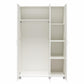 Basin 3 Door Wardrobe with Clothing Rod & Adjustable Shelving - White