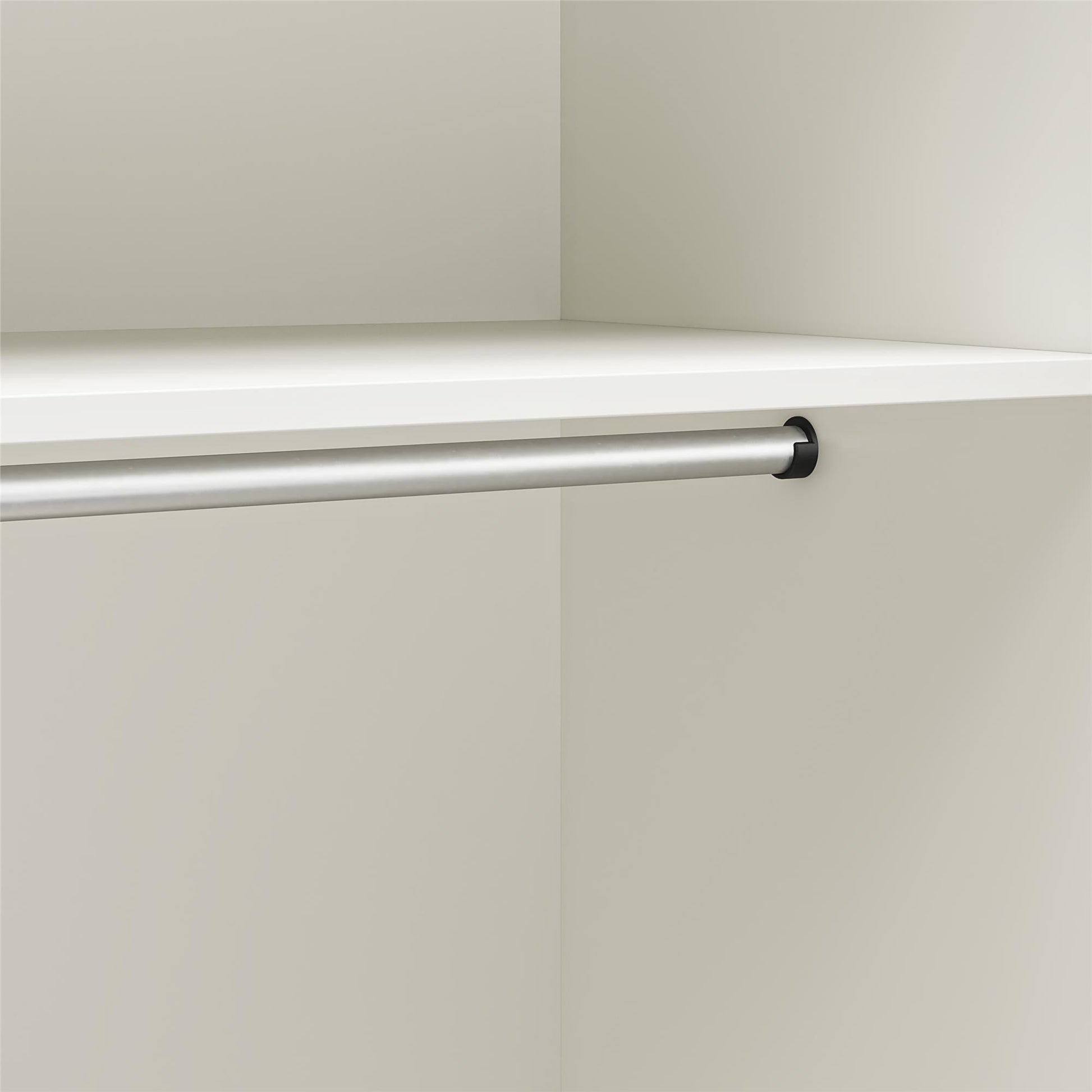 Basin 3 Door Wardrobe with Clothing Rod & Adjustable Shelving - White