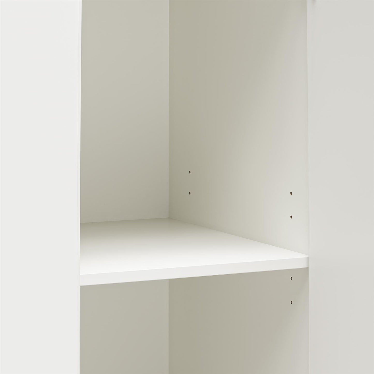 Basin 3 Door Wardrobe with Clothing Rod & Adjustable Shelving - White