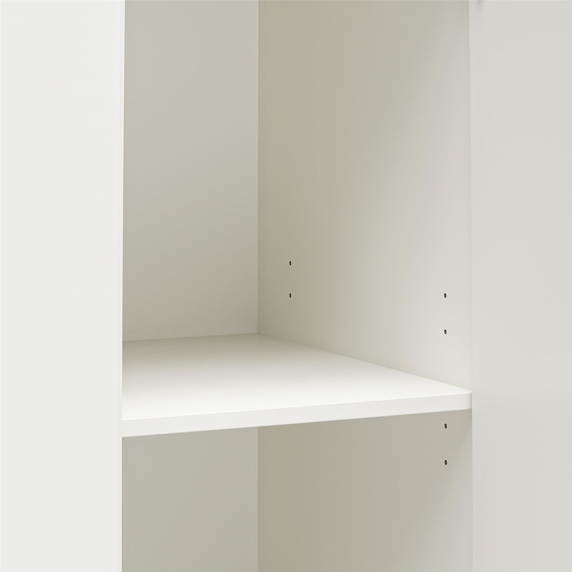 Basin 3 Door Wardrobe with Clothing Rod & Adjustable Shelving - White
