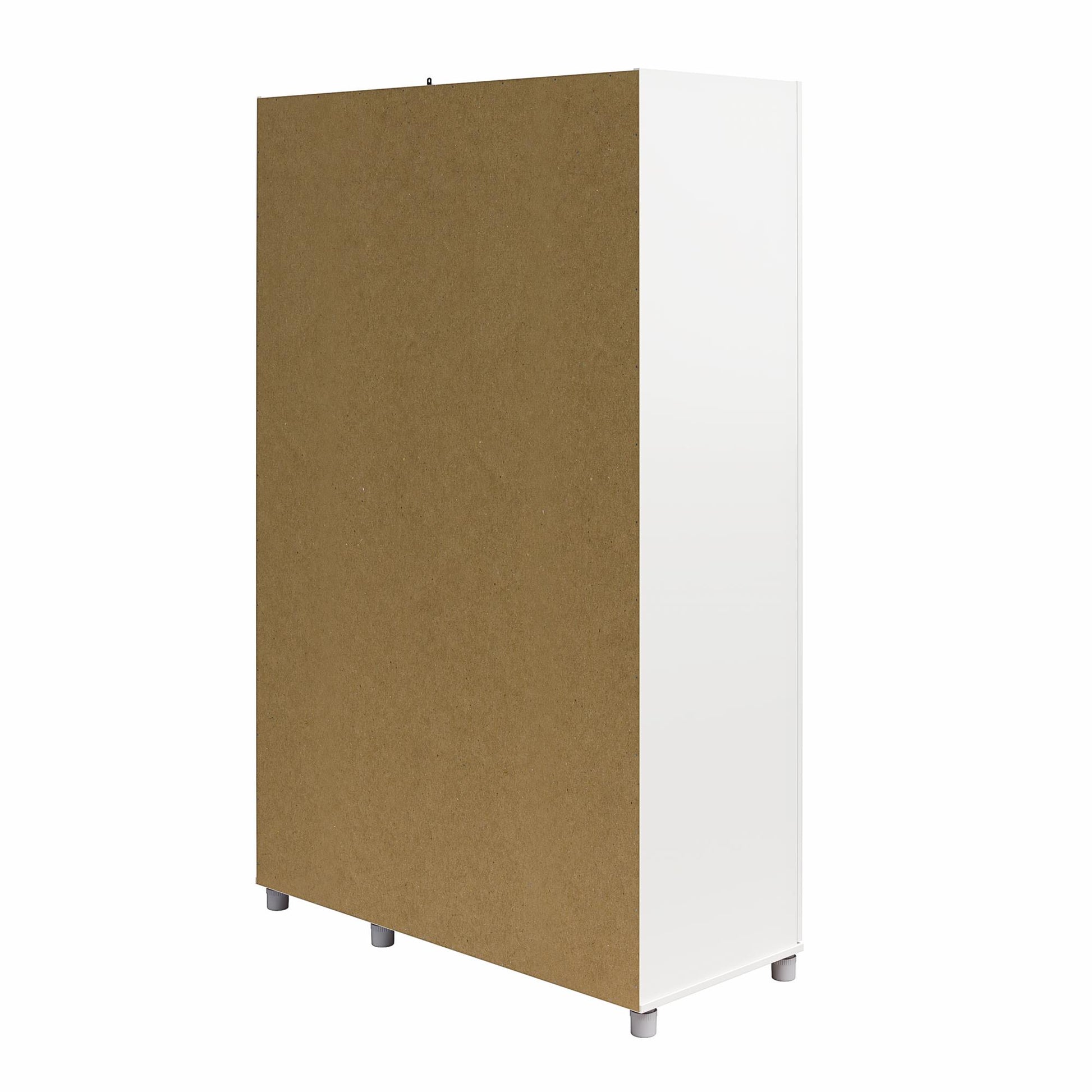 Basin 3 Door Wardrobe with Clothing Rod & Adjustable Shelving - White
