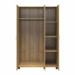 Basin 3 Door Wardrobe with Clothing Rod & Adjustable Shelving - Natural