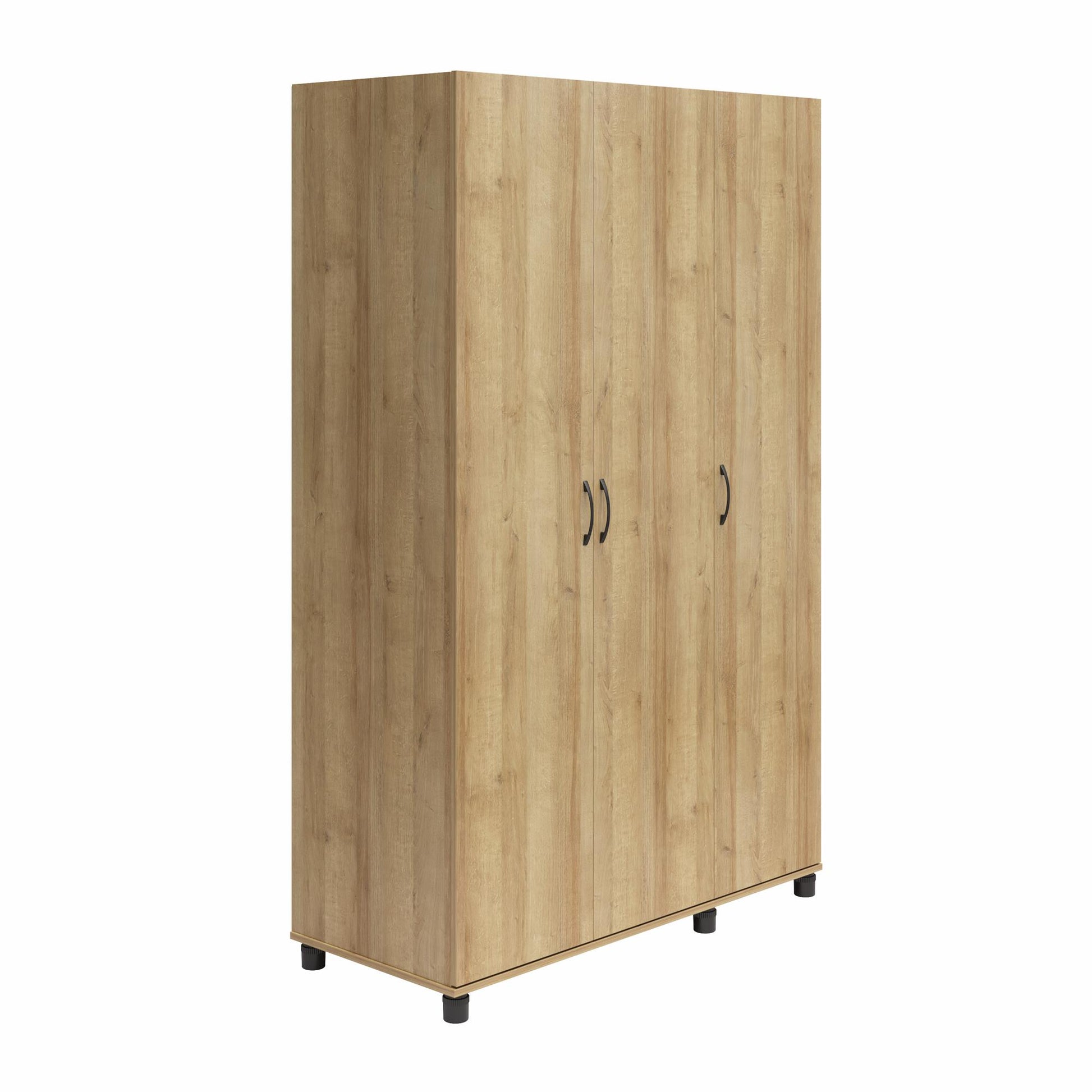 Basin 3 Door Wardrobe with Clothing Rod & Adjustable Shelving - Natural