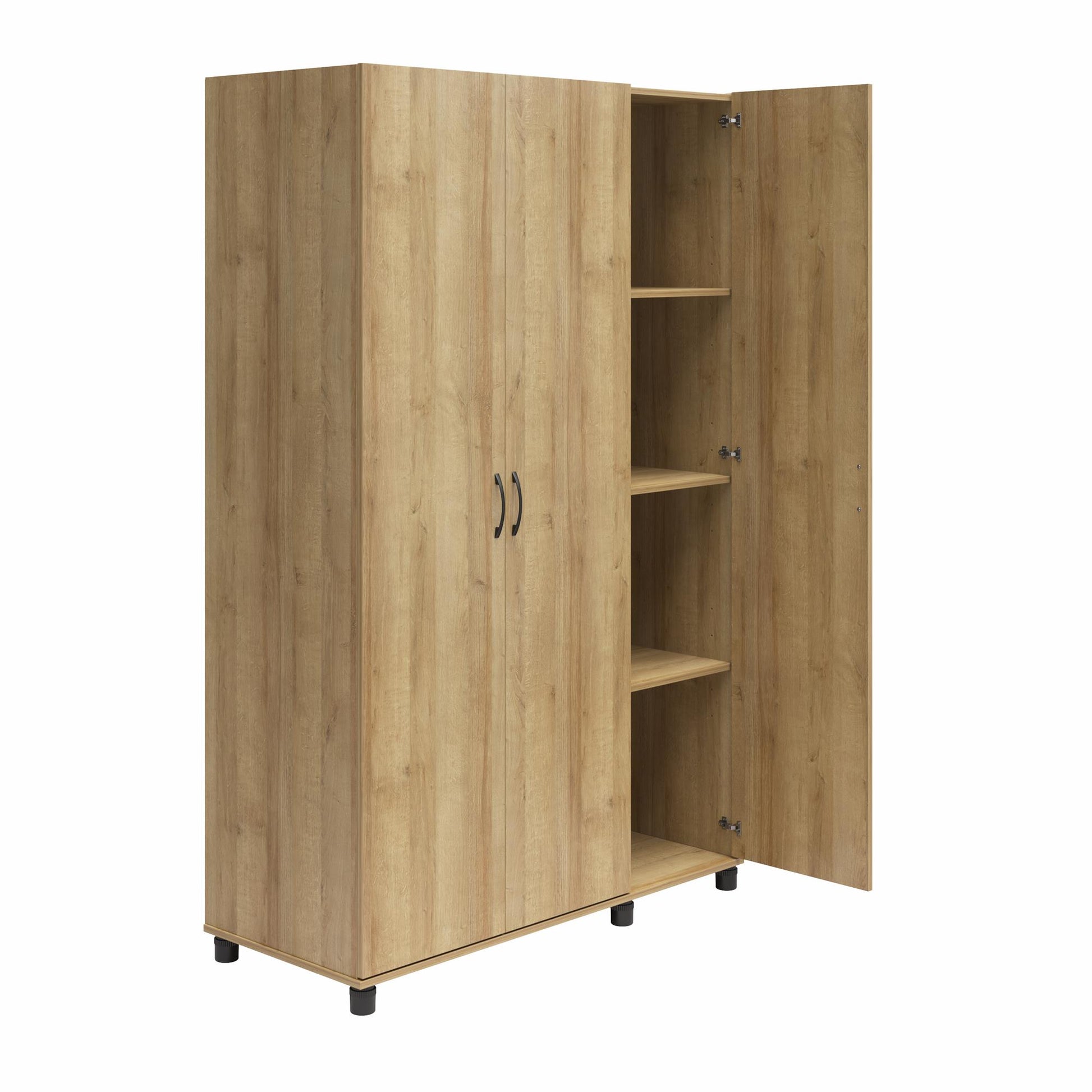 Basin 3 Door Wardrobe with Clothing Rod & Adjustable Shelving - Natural