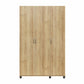 Basin 3 Door Wardrobe with Clothing Rod & Adjustable Shelving - Natural