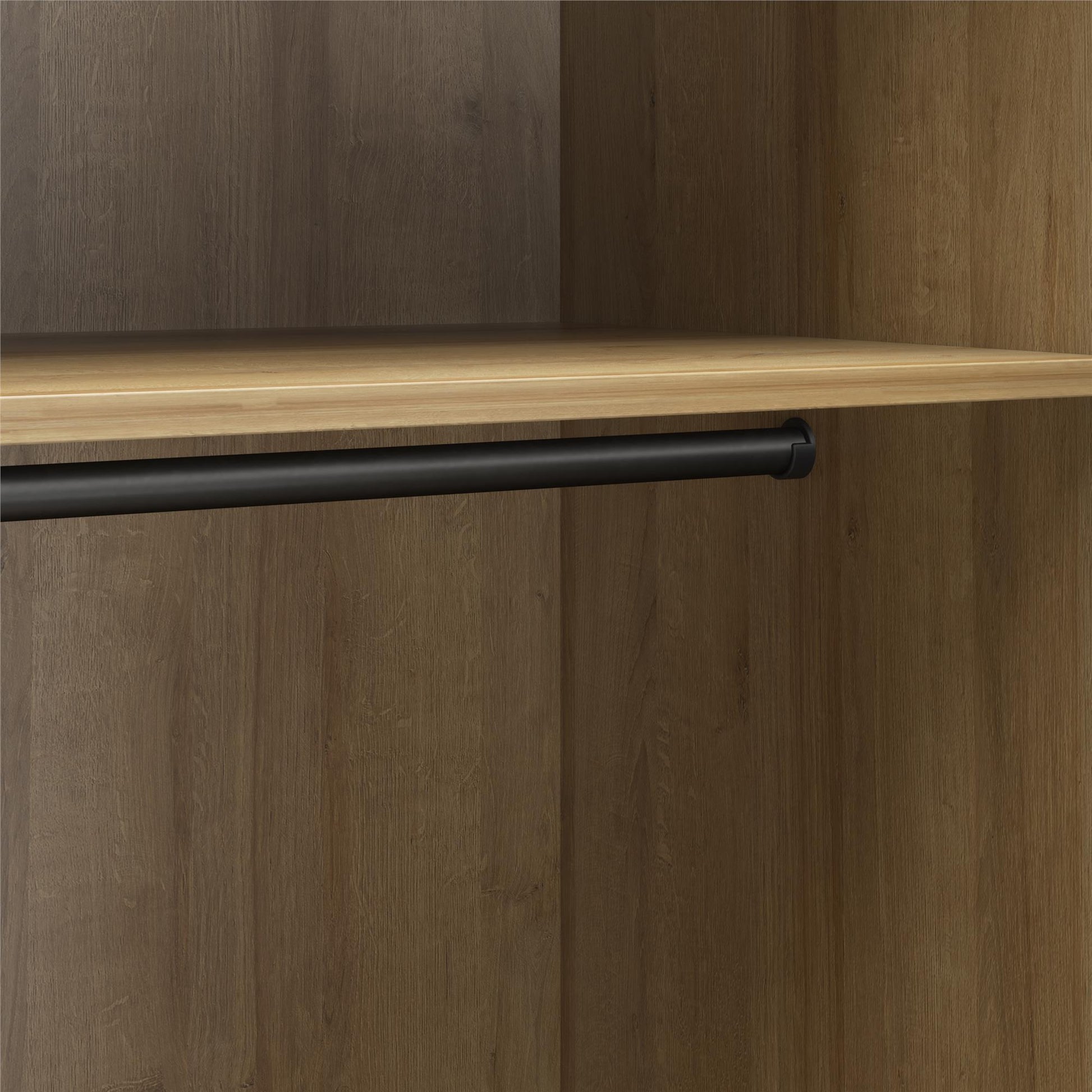 Basin 3 Door Wardrobe with Clothing Rod & Adjustable Shelving - Natural