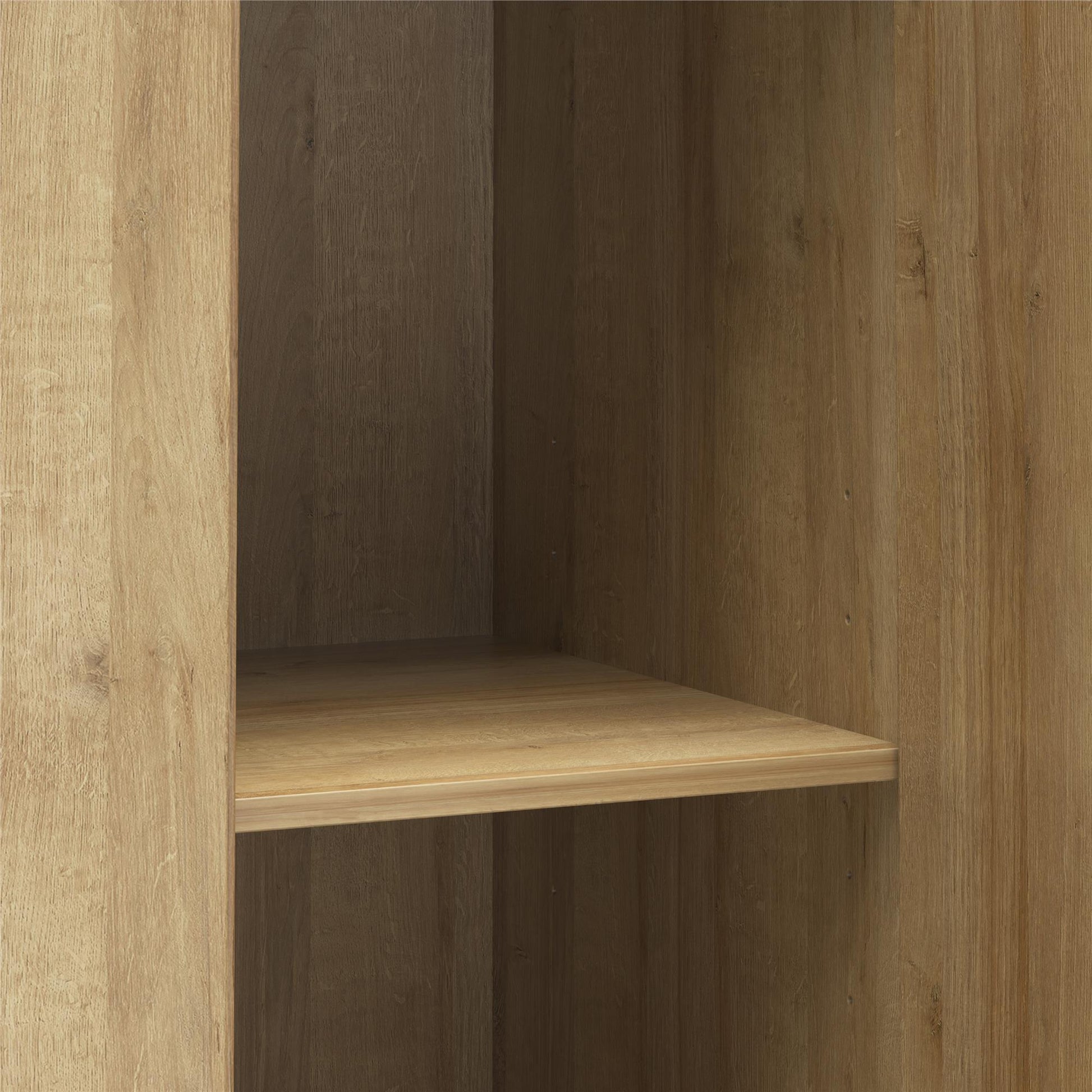Basin 3 Door Wardrobe with Clothing Rod & Adjustable Shelving - Natural