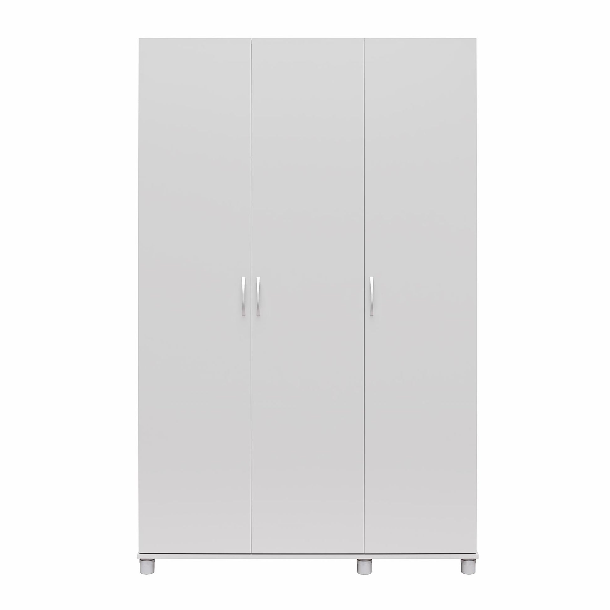 Basin 3 Door Wardrobe with Clothing Rod & Adjustable Shelving - Dove Gray