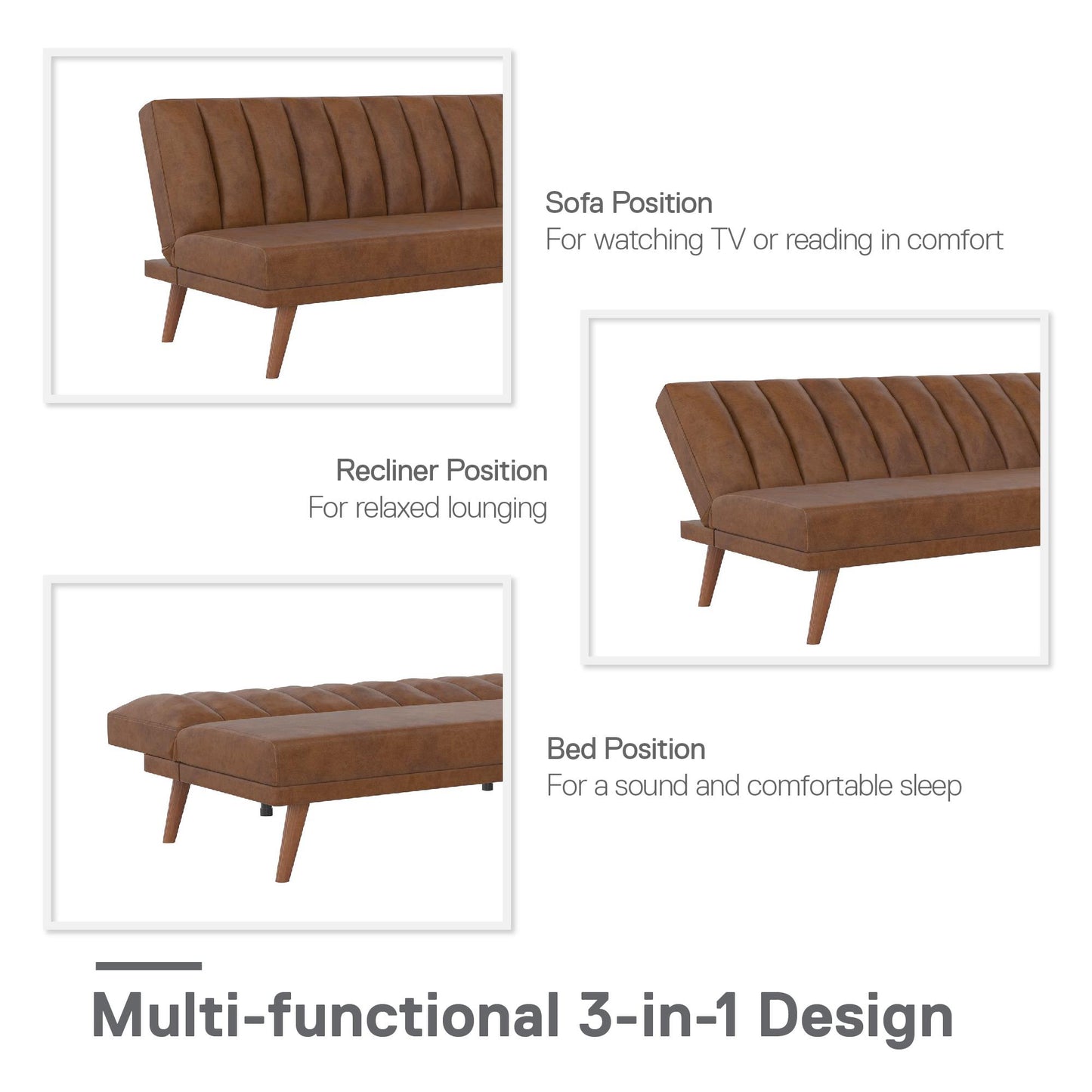 Brittany Armless Futon - Camel