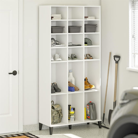 Flex Athletic Shoe Storage Cabinet for Boots & Tennis Shoes - White