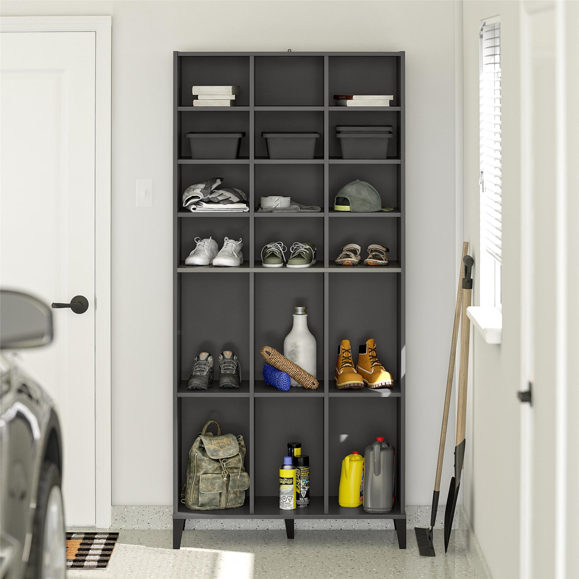 Flex Athletic Shoe Storage Cabinet for Boots & Tennis Shoes - Graphite