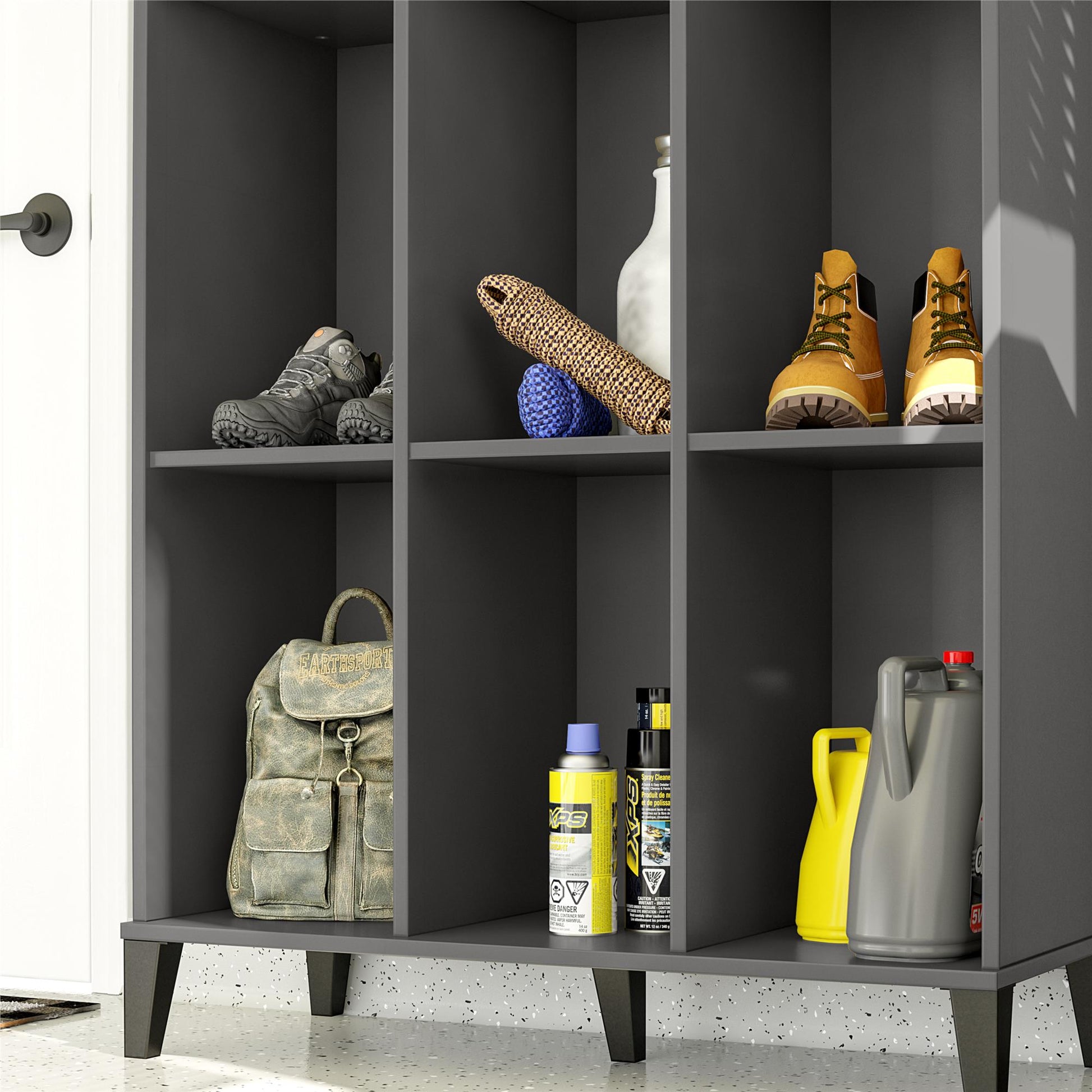 Flex Athletic Shoe Storage Cabinet for Boots & Tennis Shoes - Graphite