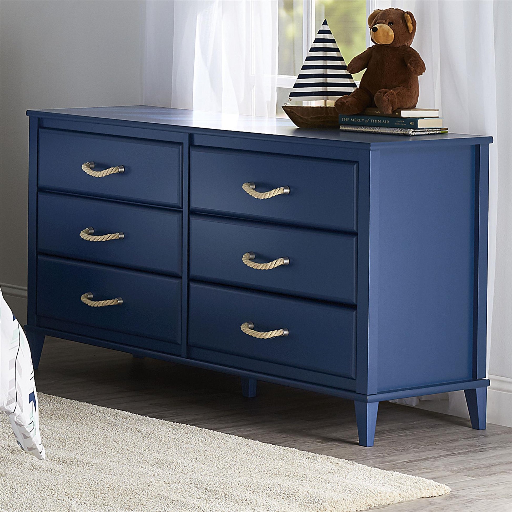 Sierra Ridge Mesa Kids’ 6 Drawer Dresser with Rope Drawer Pulls - Blue