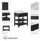 Camden Bathroom Vanity with Ceramic Sink and Metal Towel Rack - Black - 30"