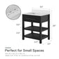 Camden Bathroom Vanity with Ceramic Sink and Metal Towel Rack - Black - 30"