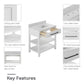 Camden Bathroom Vanity with Ceramic Sink and Metal Towel Rack - White - 36"