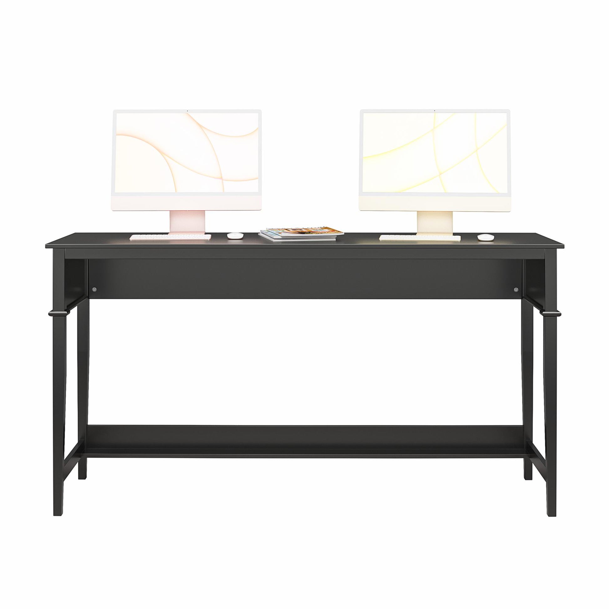 Franklin Painted Sofa Table / Extra Wide Desk with Foot Rest - Black