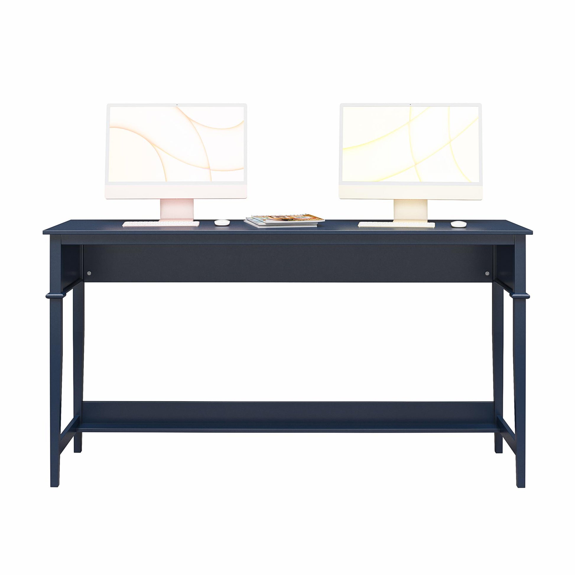 Franklin Painted Sofa Table / Extra Wide Desk with Foot Rest - Navy