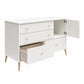 Valentina Asymmetrical 4 Drawer / 1 Door Convertible Dresser - White