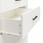 Lynnhaven Modern Tall 5 Drawer with Tapered Legs & Marble Top - White