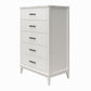 Lynnhaven Modern Tall 5 Drawer with Tapered Legs & Marble Top - White