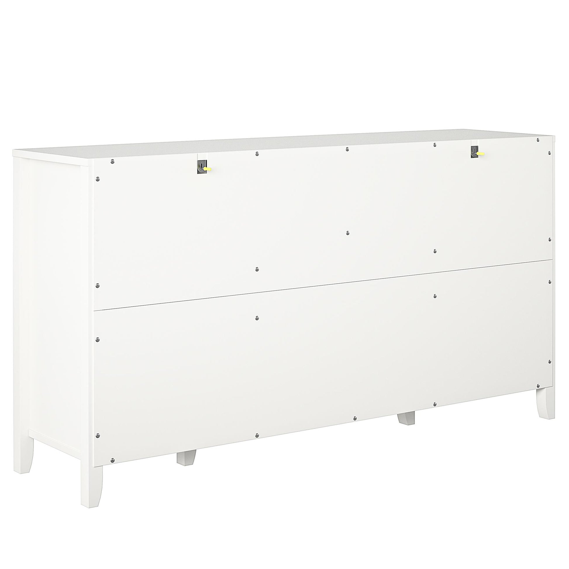 Her Majesty 4 Drawer/2 Door Wide Dresser, Soft White - White