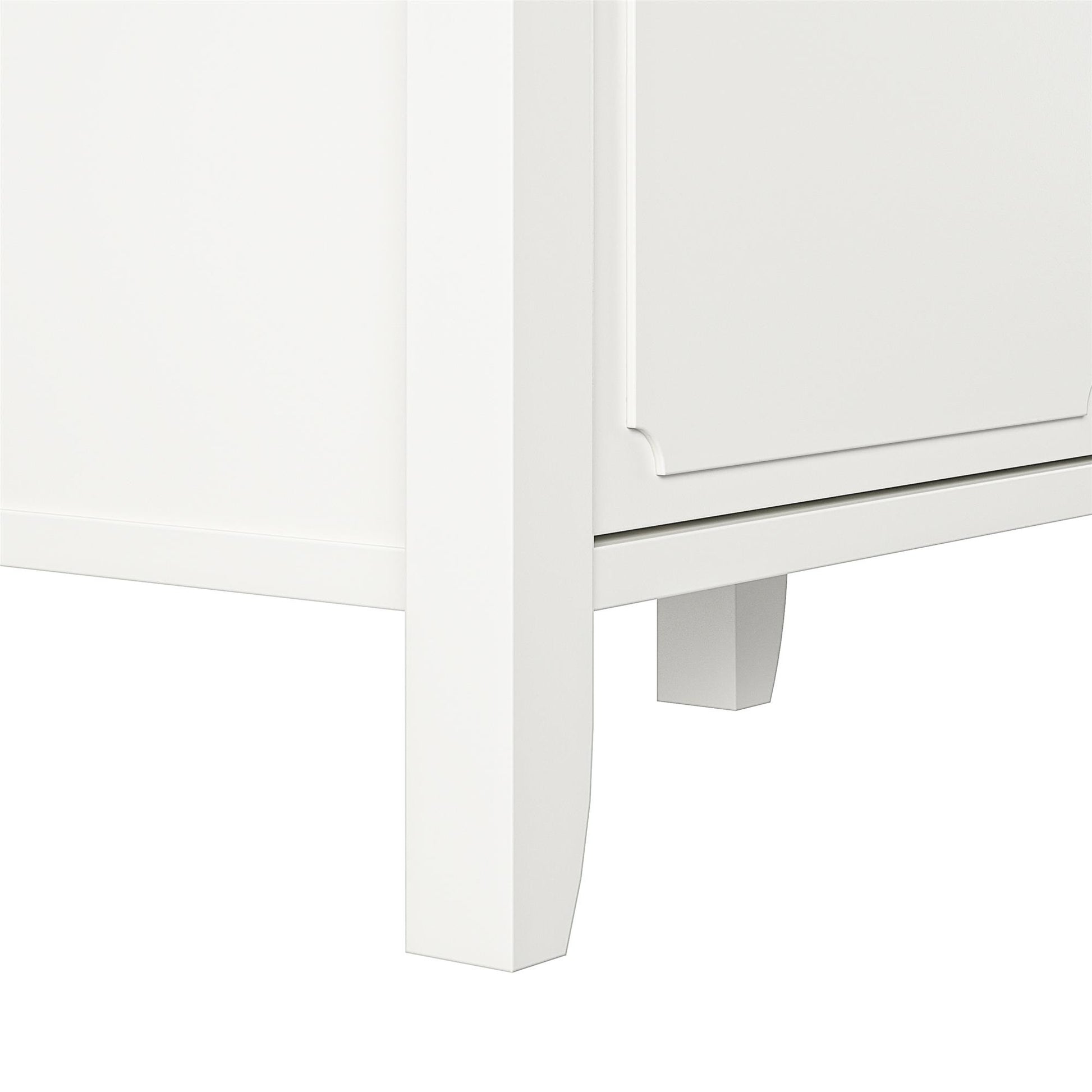 Her Majesty 4 Drawer/2 Door Wide Dresser, Soft White - White