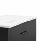 Lynnhaven Modern Tall 5 Drawer Dresser with Tapered Legs & Marble Top - Black