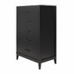 Lynnhaven Modern Tall 5 Drawer Dresser with Tapered Legs & Marble Top - Black