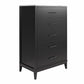 Lynnhaven Modern Tall 5 Drawer Dresser with Tapered Legs & Marble Top - Black