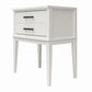 Lynnhaven Modern 1 Drawer Nightstand with Tapered Legs & Marble Top - White