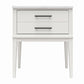 Lynnhaven Modern 1 Drawer Nightstand with Tapered Legs & Marble Top - White