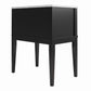 Lynnhaven Modern 1 Drawer Nightstand with Tapered Legs & Marble Top - Black