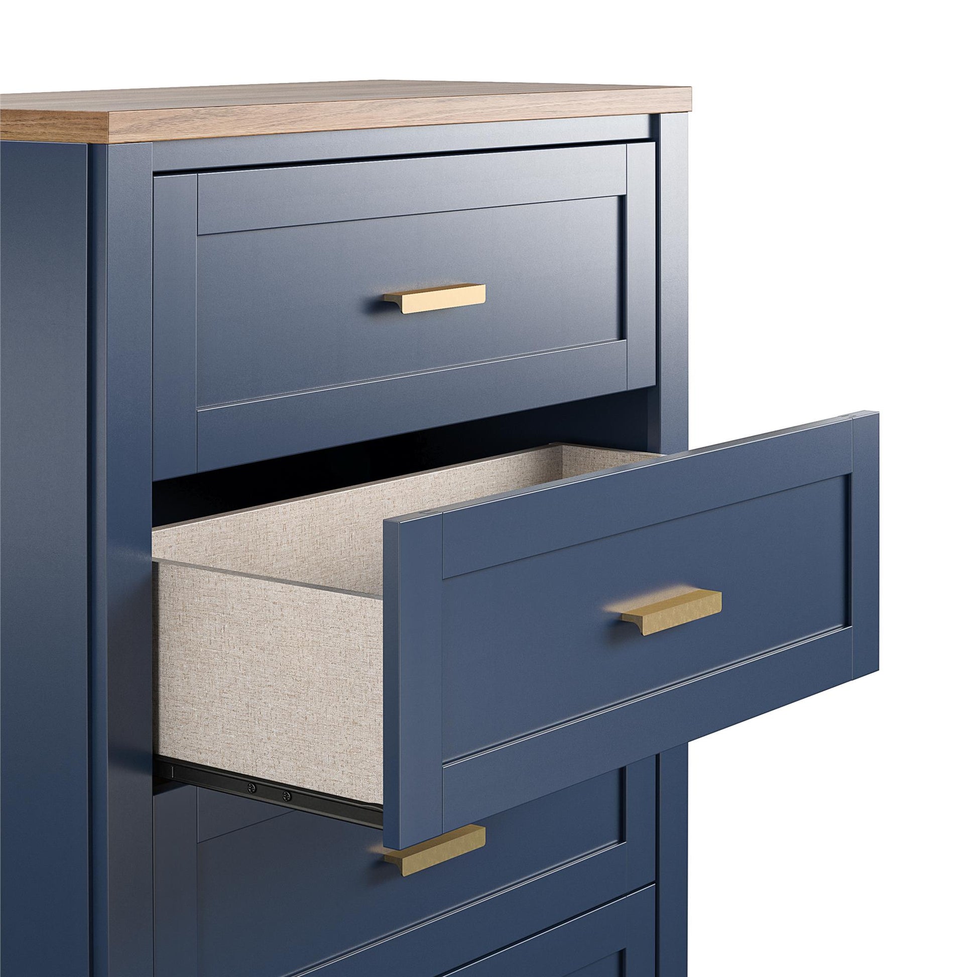 Armada Tall 4 Drawer Dresser - Navy